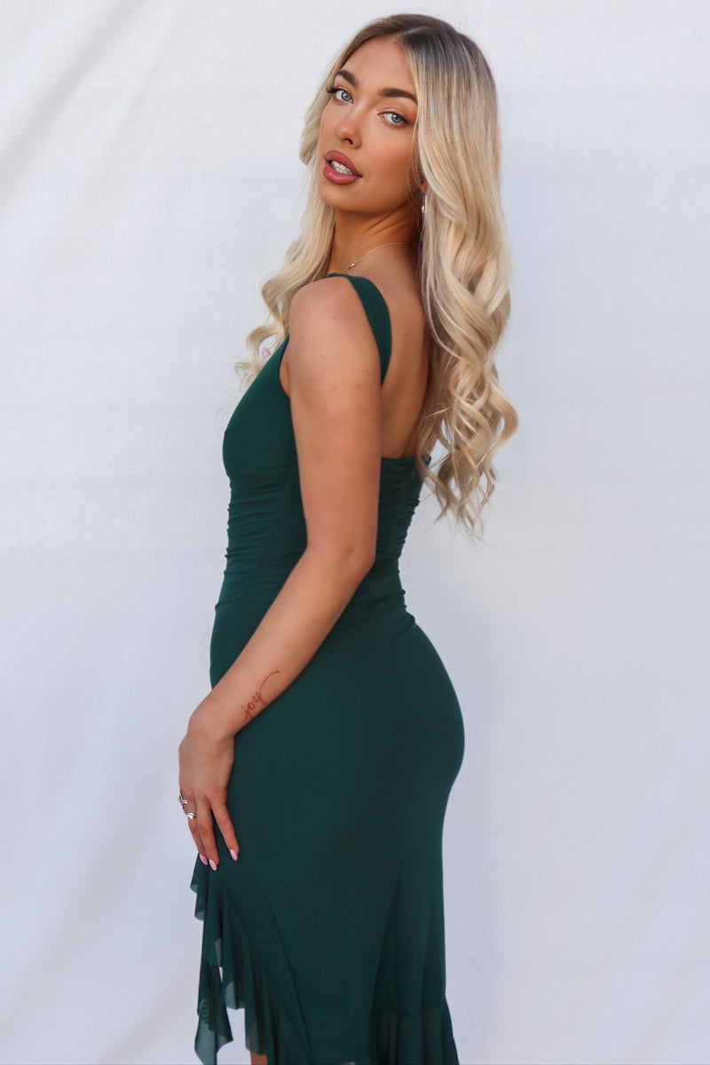 Tabitha Midi Dress - Forest Green