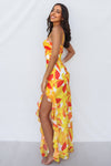 Teoni Maxi Dress - Yellow Print