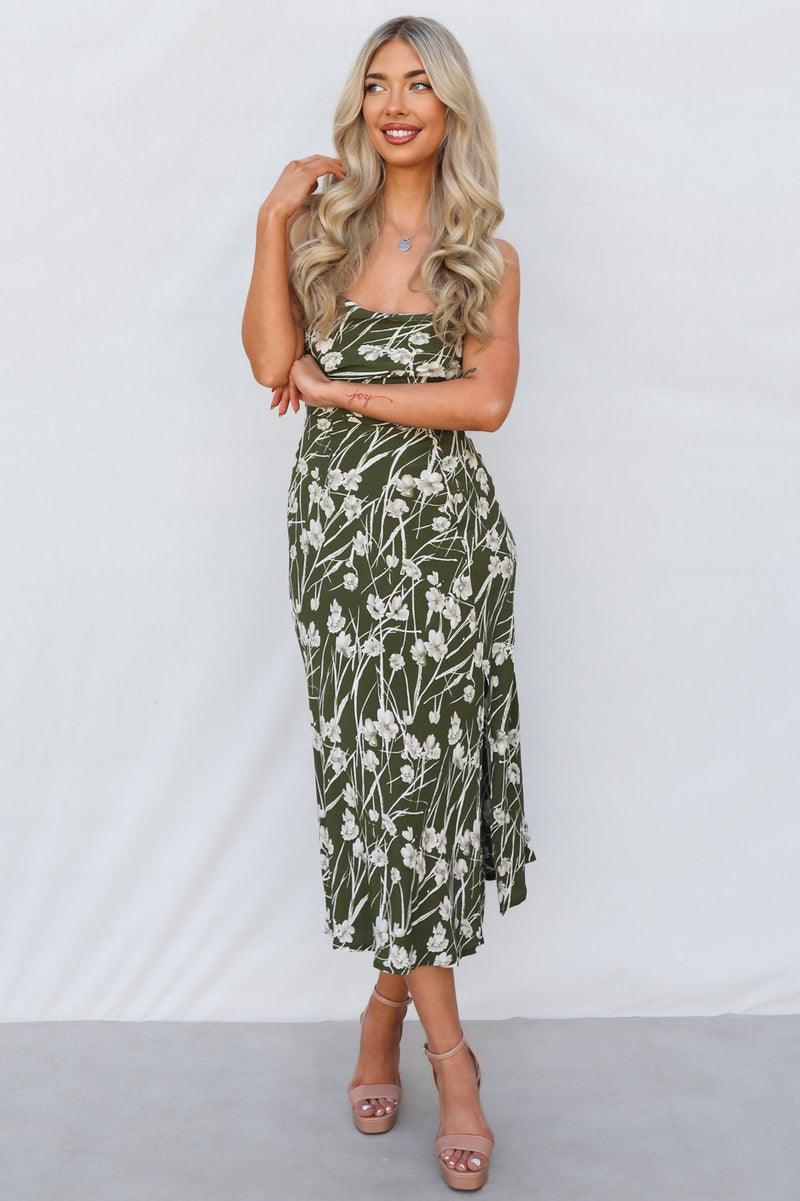 Verlaine Midi Dress - Green