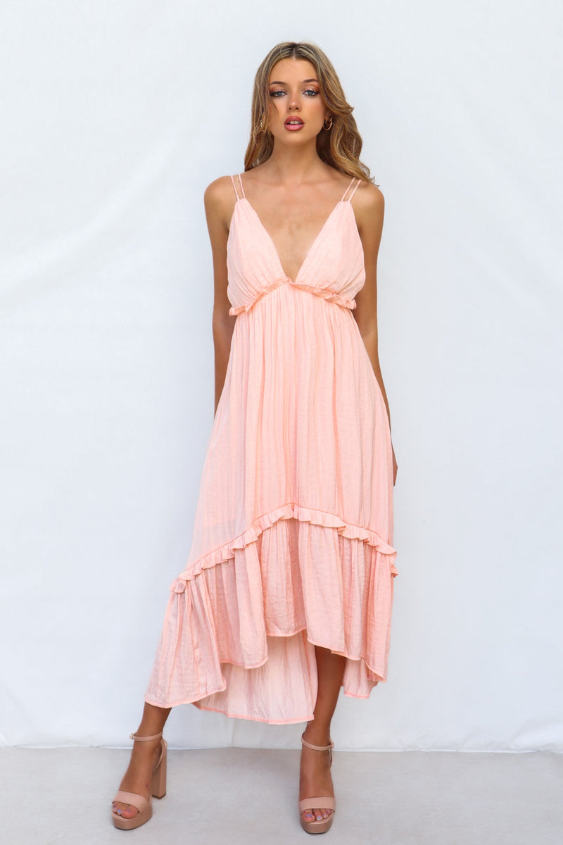 Wyoma Midi Dress - Peach