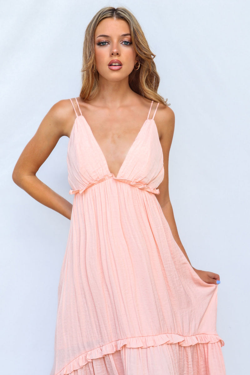 Wyoma Midi Dress - Peach