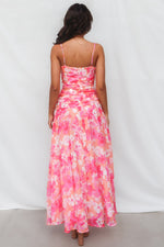 Yura Maxi Dress - Pink Floral