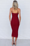 Zhavia Midi Dress - Wine Red