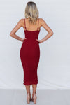 Zhavia Midi Dress - Wine Red