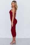 Zhavia Midi Dress - Wine Red