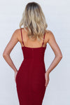 Zhavia Midi Dress - Wine Red