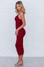 Zhavia Midi Dress - Wine Red