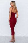 Zhavia Midi Dress - Wine Red