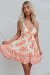 Aaliyah Mini Dress - Cream/Orange