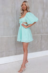 Abigail Mini Dress - Aqua Green