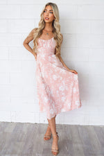 Acacia Floral Midi - Blush Pink