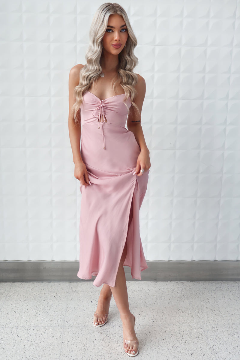 Alenka Satin Midi - Baby Pink