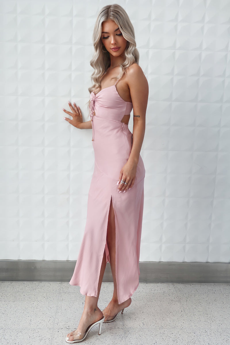 Alenka Satin Midi - Baby Pink