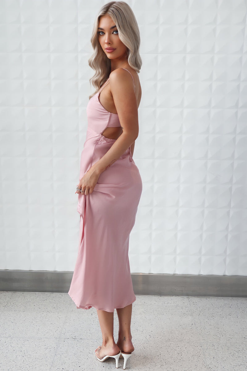 Alenka Satin Midi - Baby Pink