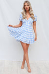 Alice Mini Dress - Blue Gingham