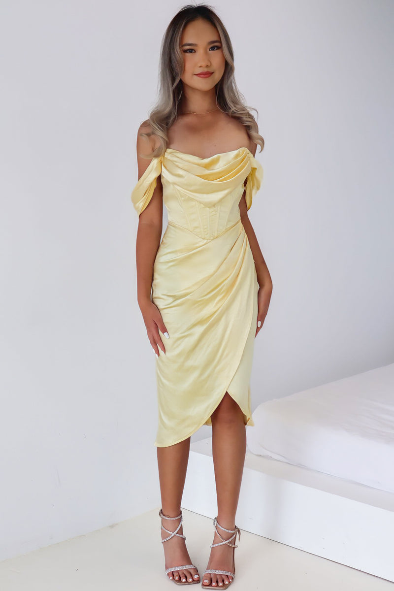 Anastasia Midi Dress - Yellow