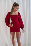 Astrid Mesh Dress - Cherry Red