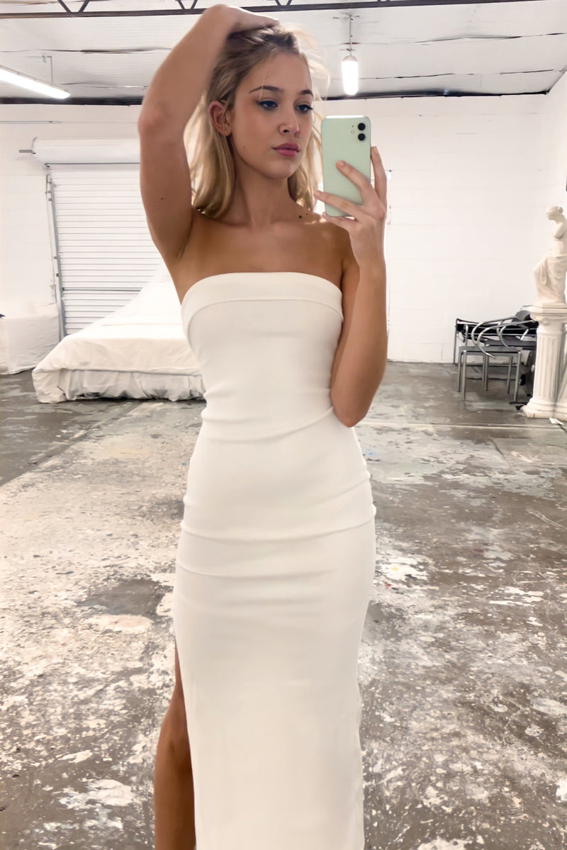 Asya Midi Dress - White