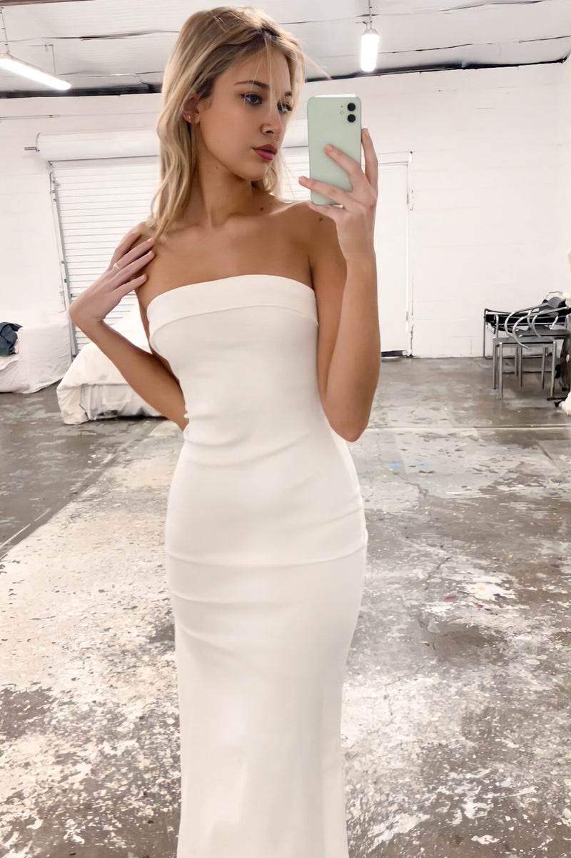 Asya Midi Dress - White