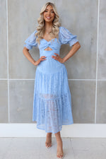 Billie Lace Midi Dress - Baby Blue