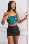 Carla Sequin Top - Emerald