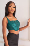 Carla Sequin Top - Emerald