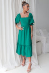 Cecilia Midi Dress - Emerald Green