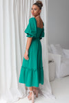 Cecilia Midi Dress - Emerald Green