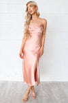 Celine Satin Midi - Peach