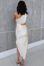 Charlene Satin Midi - Champagne