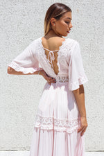 Charlotte Boho Maxi Dress - Baby Pink