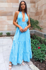 Chelsea Maxi Dress - Blue Gingham