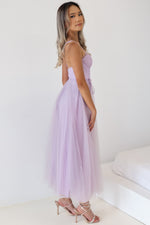 Cindy Tulle Midi Dress - Lilac