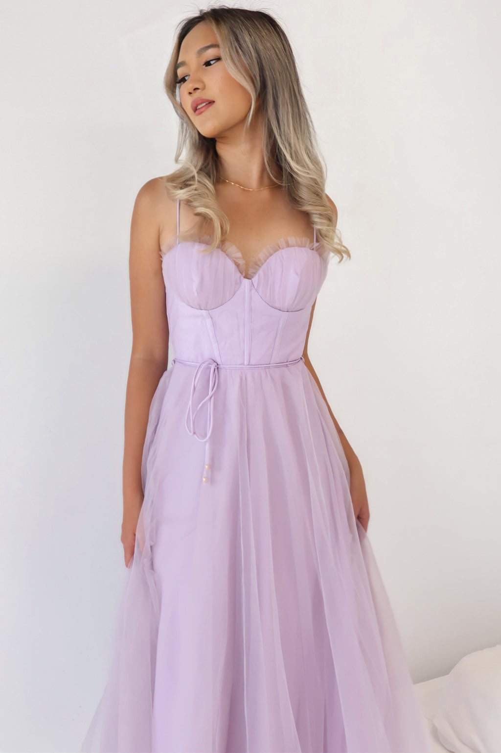 Cindy Tulle Midi Dress - Lilac