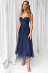 Cindy Tulle Midi Dress - Navy