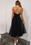 Cindy Tulle Midi Dress - Black