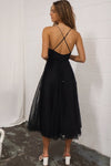 Cindy Tulle Midi Dress - Black