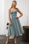 Cindy Tulle Midi Dress - Sage