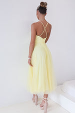 Cindy Tulle Midi Dress - Yellow