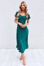 Claudia Midi Dress - Forest Green