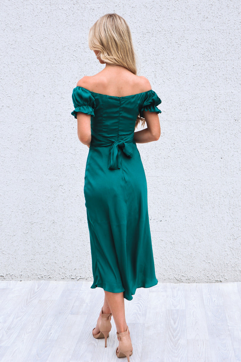 Claudia Midi Dress - Forest Green