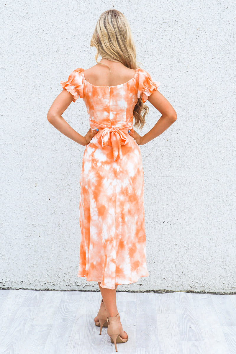 Claudia Midi Dress - Sunset Print