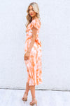 Claudia Midi Dress - Sunset Print