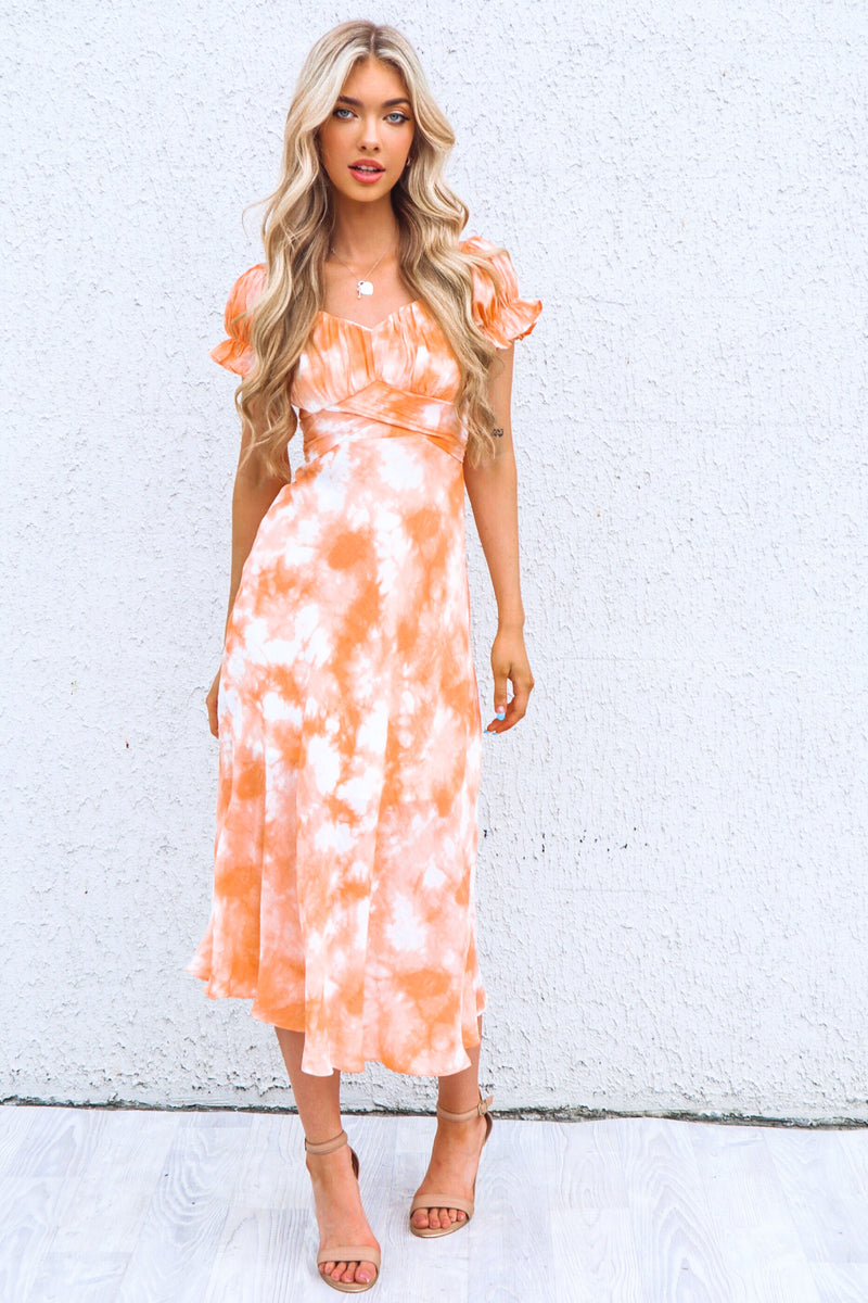 Claudia Midi Dress - Sunset Print