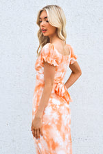 Claudia Midi Dress - Sunset Print