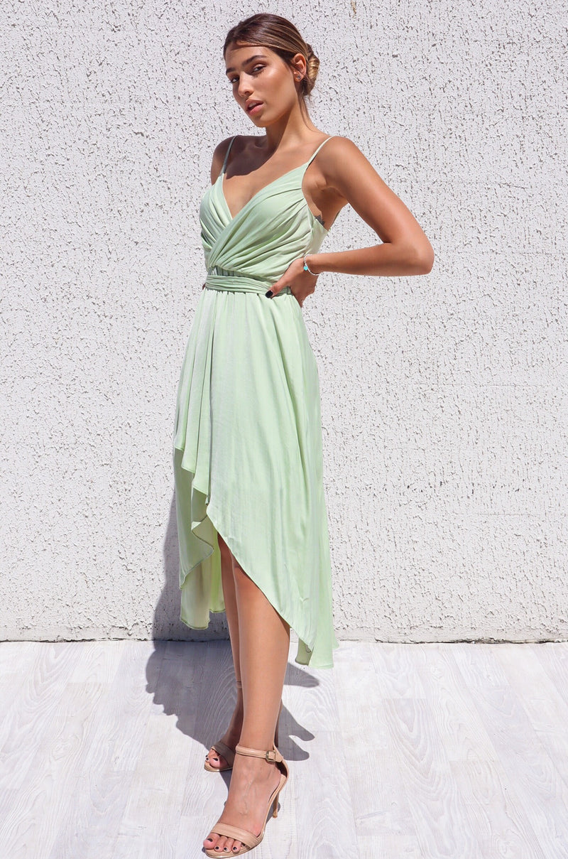 Cloud Nine Dress - Pistachio Sage