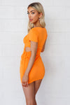 Eloise Ribbed Cutout Dress - Orange