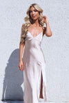 Elsa Satin Midi Dress- Champagne