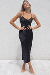 Euphoria Satin Midi - Black