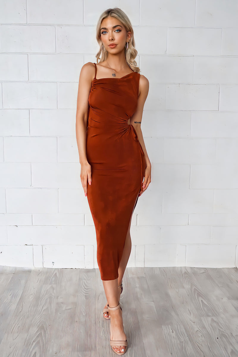 Madison Midi Dress - Chocolate